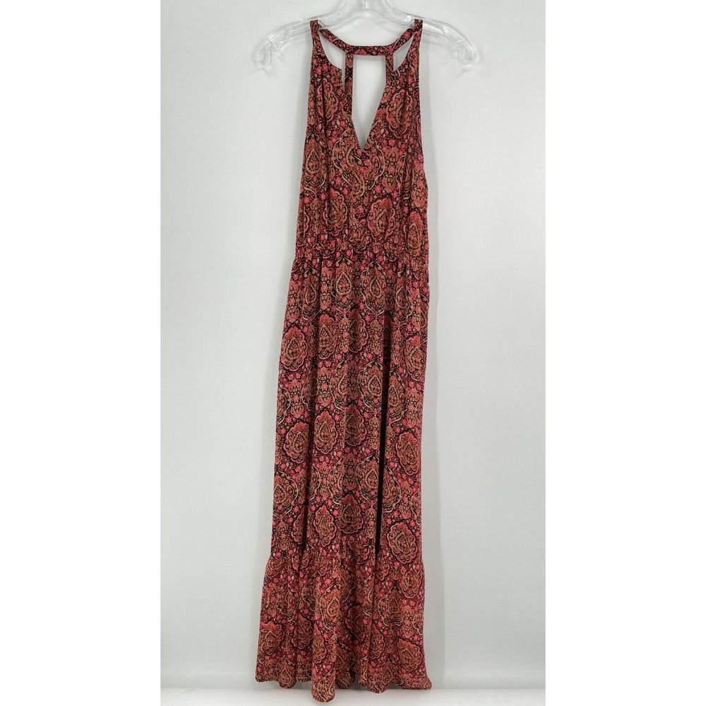 Lucky Brand Maxi Dress Summer Sleeveless High Neck V Regular Size Small